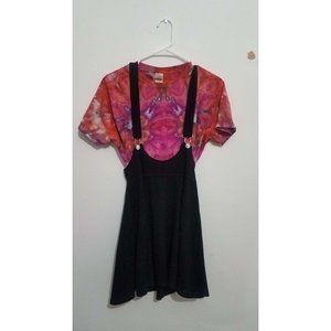 Black Overalls Skater Skirt (Small)
